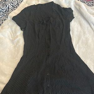 John Galt Polka Dot Mini Dress button front